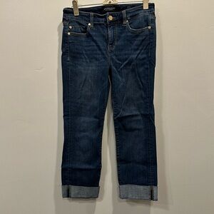 Liverpool Los Angeles The Crop Dark Blue Cuffed Jeans Womens 4P Petite 27